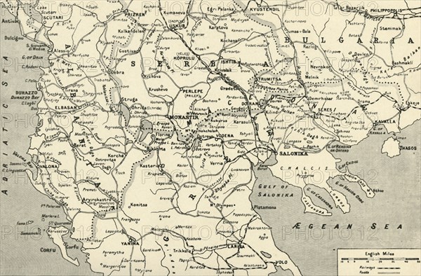 'General Map of the Balkan Operations in the Autumn of 1916', 1917. Creator: Unknown.