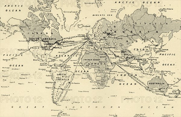 'Map of Greater Britain in Relation to the Homeland', 1916. Creator: Unknown.