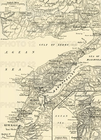 'Detailed Map of Gallipoli and Dardanelles', 1916. Creator: Unknown.