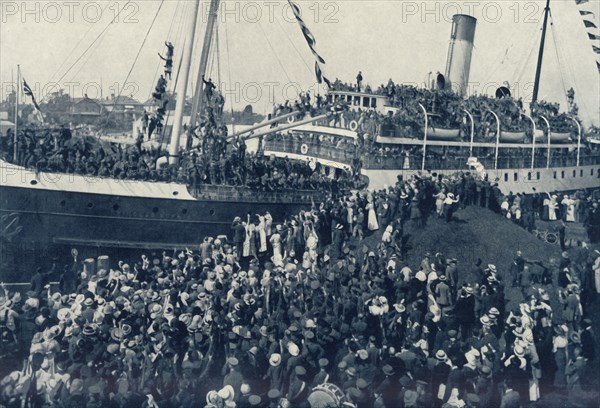 'Canada's Enthusiastic Response to the Call of the Motherland', c1915 (1916). Creator: Unknown.