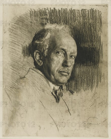 Portrait of the Composer Richard Strauss (1864-1949), c. 1914. Creator: Liebermann, Max (1847-1935).