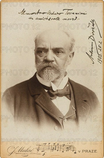 Portrait of the Composer Antonin Dvorak (1841-1904) , c. 1900. Creator: Photo studio J. Mulac, Prague  .