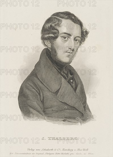 Portrait of the pianist and composer Sigismund Thalberg (1812-1871) , c. 1850. Creator: Anonymous.