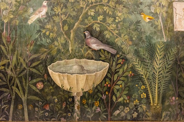Garden (Detail). Fresco from The House of the Golden Bracelet (Casa del Bracciale d'Oro), 1st H. 1st Creator: Roman-Pompeian wall painting.