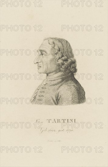 Portrait of the violinist and composer Giuseppe Tartini (1692-1770)  , 1815. Creator: Riedel, Carl Traugott (1769-c. 1832).