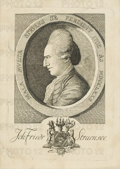 Portrait of Count Johann Friedrich Struensee (1737-1772), 1773. Creator: Anonymous.