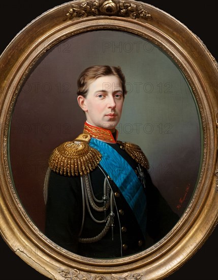 Portrait of Tsarevich Nicholas Alexandrovich of Russia (1843-1865), 1865. Creator: Tyurin, Ivan Alexeevich (1824-1904).