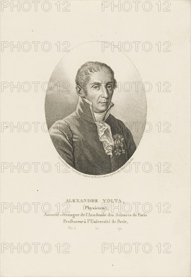 Portrait of Alessandro Volta (1745-1827) , ca 1820. Creator: Tardieu, Ambroise (1788-1841).