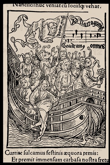 Illustration to the book "Ship of Fools" by Sebastian Brant, 1497. Creator: Anonymous.