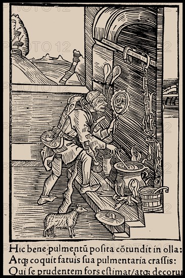 Illustration to the book "Ship of Fools" by Sebastian Brant, 1497. Creator: Anonymous.