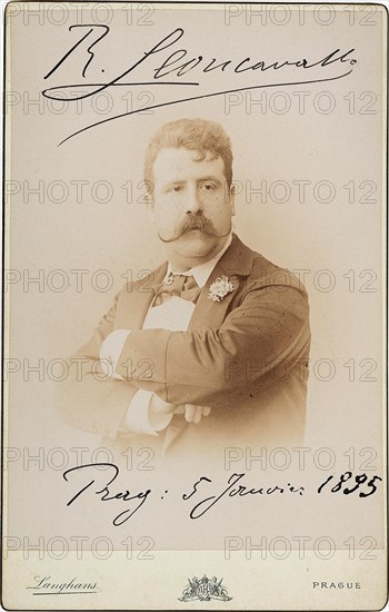 Ruggiero Leoncavallo (1858-1919), 1895. Creator: Photo studio Jan F. Langhans, Prague  .