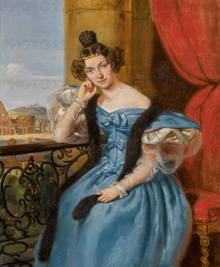 Portrait of Ekaterina Nikolaevna Meshcherskaya, née Karamzina (1806-1867) , 1835. Creator: Bard, Jean Auguste (1812-1861).