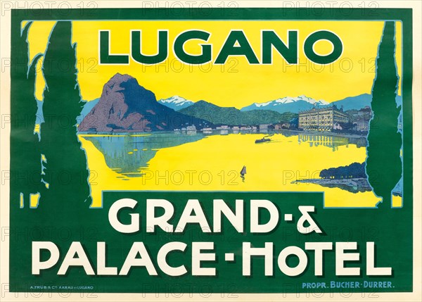 Lake Lugano. Grand and Palace Hotel, c. 1925. Creator: Anonymous.