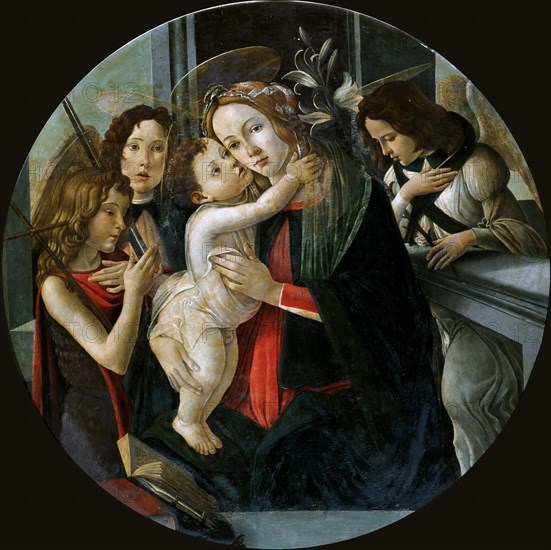 The Madonna and Child with Saint John and two Angels. Creator: Botticelli, Sandro (1445-1510).