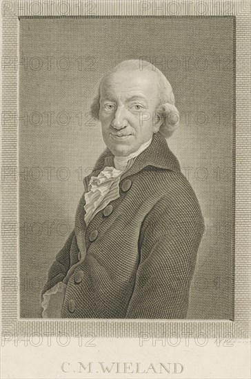 Portrait of the Poet and writer Christoph Martin Wieland (1733-1813), 1797. Creator: Bause, Johann Friedrich (1738-1814).