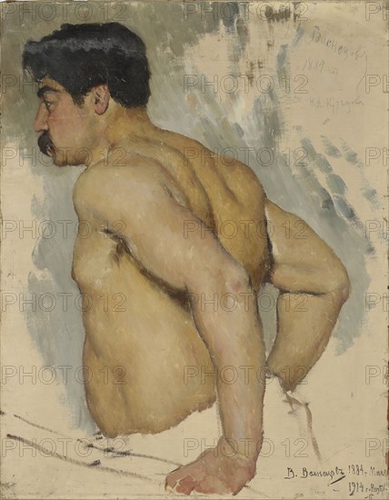 Portrait of the artist Nikolai Kuznetsov (1850-1929) , 1884. Creator: Vasnetsov, Viktor Mikhaylovich (1848-1926).