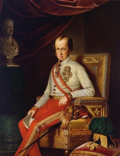 Portrait of Emperor Ferdinand I of Austria (1793-1875), c. 1840. Creator: Anonymous.