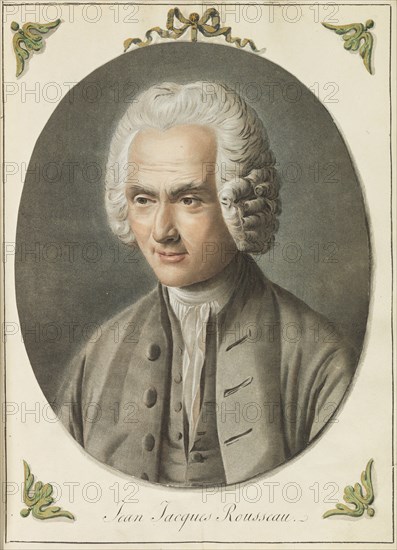 Portrait of Jean-Jacques Rousseau (1712-1778), ca 1775. Creator: Saint-Aubin, Augustin, de (1736-1807).