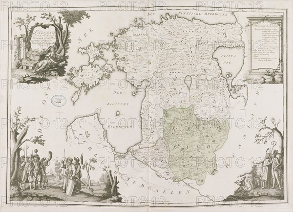 General map of Estonia and Latvia. (Atlas de la Livonie), 1798. Creator: Mellin, Ludwig August von (1754-1835).