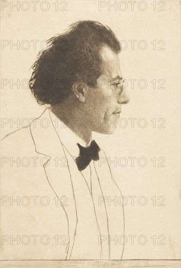 Portrait of the Composer Gustav Mahler (1860-1911), 1902. Creator: Orlik, Emil (1870-1932).