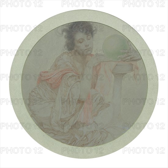 Fortune Teller with Crystal Ball. Creator: Mucha, Alfons Marie (1860-1939).