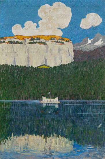 Panorama of Flims. Triptych, right panel, 1904. Creator: Giacometti, Giovanni (1868-1933).