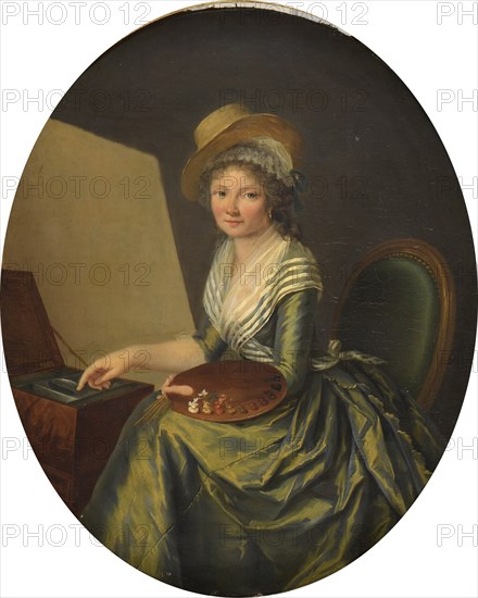 Self-Portrait with Easel. Creator: Lemoine, Marie Elisabeth (1754-1820).