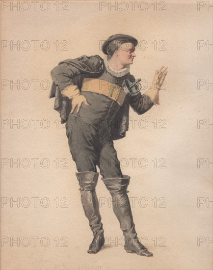 Crispin in "Les Folies amoureuses" by Jean-François Regnard. Creator: Geffroy, Edmond Aimé Florentin (1804-1895).