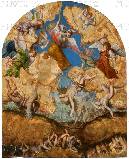 The Fall of the Rebel Angels, ca 1601. Creator: Gentileschi, Orazio ...