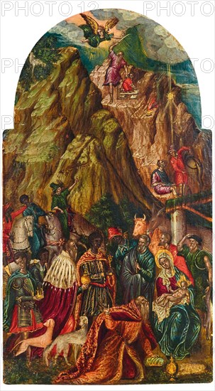 The Sacrifice of Isaac and The Adoration of the Magi, 16th century. Creator: Klontzas, George (c. 1530-1608).