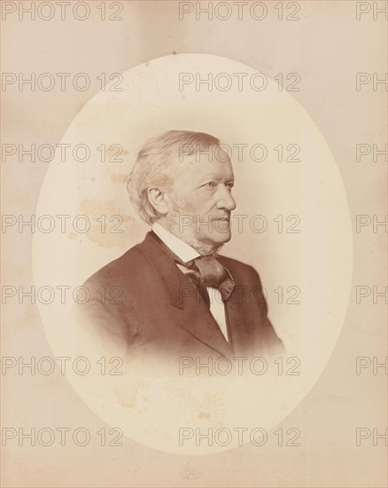 Portrait of the composer Richard Wagner (1813-1883), c. 1870. Creator: Albert, Joseph (1825-1886).