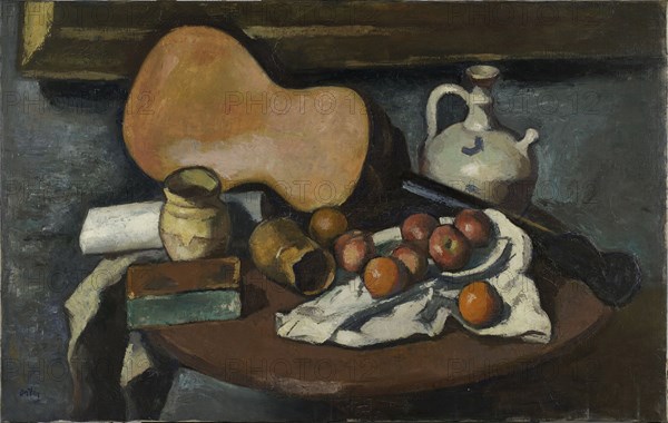 Still Life with Guitar, 1920s. Creator: Ortiz de Zárate, Manuel (1887-1946).