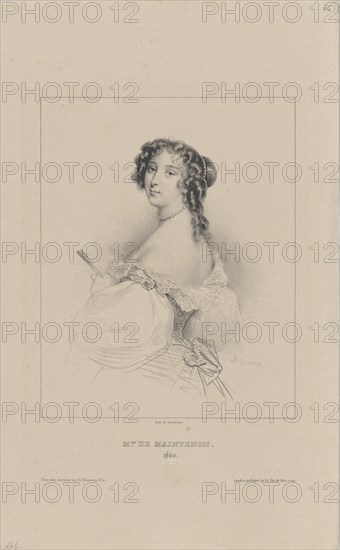 Françoise d'Aubigné, Marquise de Maintenon (1635-1719), 1830-1840s. Creator: Devéria, Achille (1800-1857).