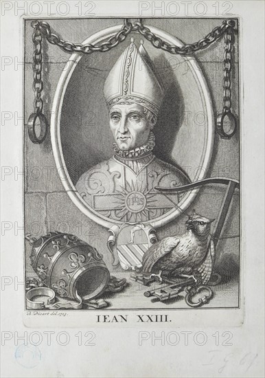 Antipope John XXIII (Baldassare Cossa) , 1713. Creator: Picart, Bernard (1673-1733).