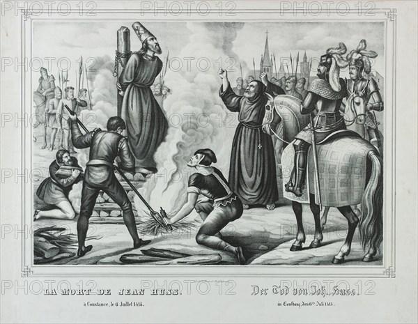 The Death of Jan Hus in Constance, Mid of the 19th cen.. Creator: Wentzel, Johann Friedrich (1807-1869).