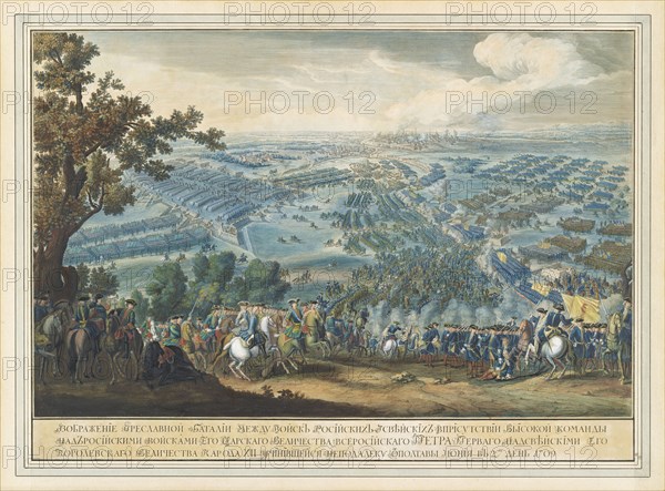 The Battle of Poltava on 27 June 1709, after 1724. Creator: Martin, Pierre-Denis II (1663-1742).