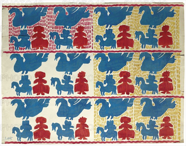 Textile design, Early 20th cen.. Creator: Bakst, Léon (1866-1924).