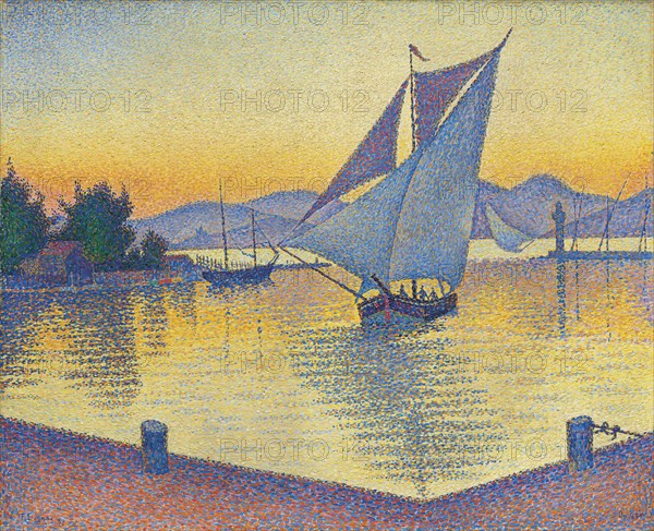 The Port at sunset, Opus 236 (Saint-Tropez) , 1892. Creator: Signac, Paul (1863-1935).