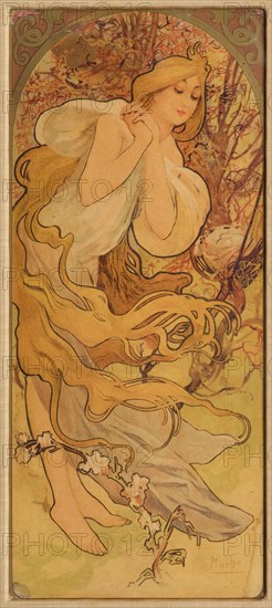Spring (From the Series Les Saisons), c. 1900. Creator: Mucha, Alfons Marie (1860-1939).