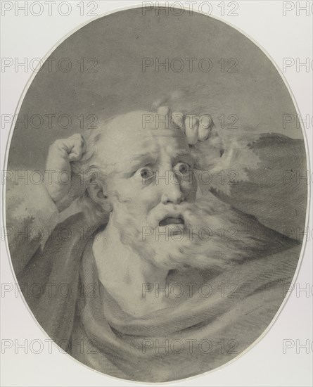 Old man with beard, scuffling his hair. Creator: Rehberg, Friedrich (1758-1835).