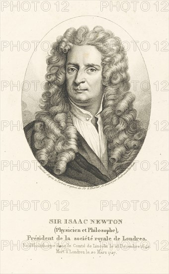 Portrait of Sir Isaac Newton (1642-1727), c. 1830-1840. Creator: Tardieu, Ambroise (1788-1841).