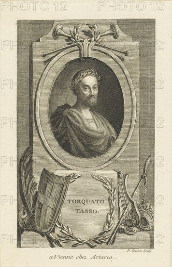 Portrait of Torquato Tasso (1544-1595) , ca 1770. Creator: Savart, Pierre (1737-1780).