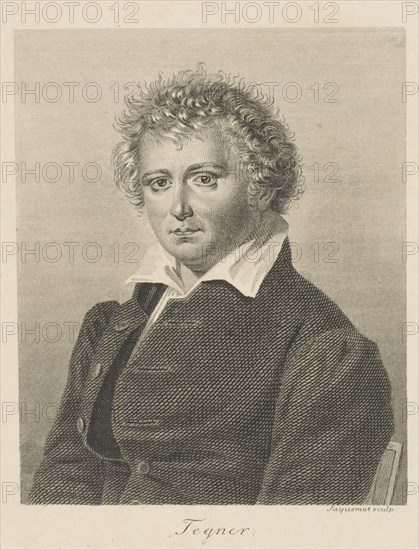 Portrait of Esaias Tegnér (1782-1846) , c. 1830. Creator: Jaquemot, Georges-François-Louis (1806-1880).