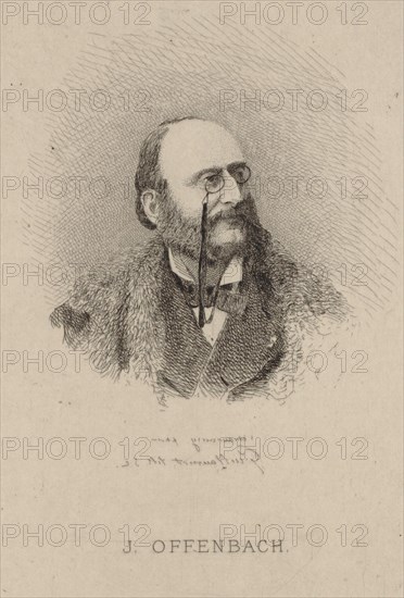 Portrait of Jacques Offenbach (1819-1880), 1870. Creator: Guillaumot, Claude-Nicolas-Eugène (1813-1869).