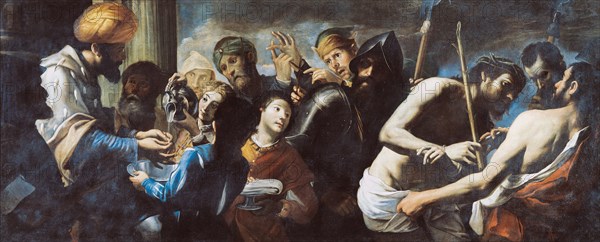 Pilate washes his hands (Christ before Pilate) , c. 1640. Creator: Preti, Gregorio (1603-1672).