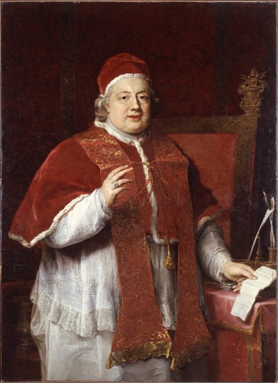 Portrait of the Pope Clement XIII (1693-1769), 1760. Creator: Batoni, Pompeo Girolamo (1708-1787).