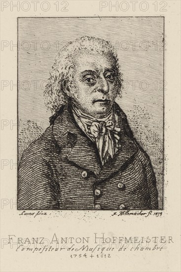 Portrait of the composer Franz Anton Hoffmeister (1754-1812). Creator: Hillemacher, Frédéric Désiré (1811-1886).
