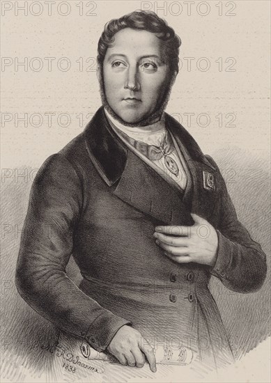 Portrait of the composer Gioachino Antonio Rossini (1792-1868), 1838. Creator: Dupré, Louis (1789-1837).