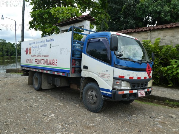 Truck carrying gas cylinders in Costa Rica 2018. Creator: Unknown.