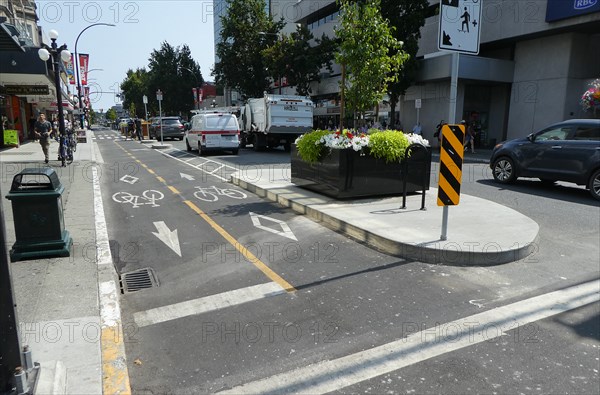 Two-way cycle route in Victoria, Vancouver Island, British Columbia, Canada. Creator: Unknown.